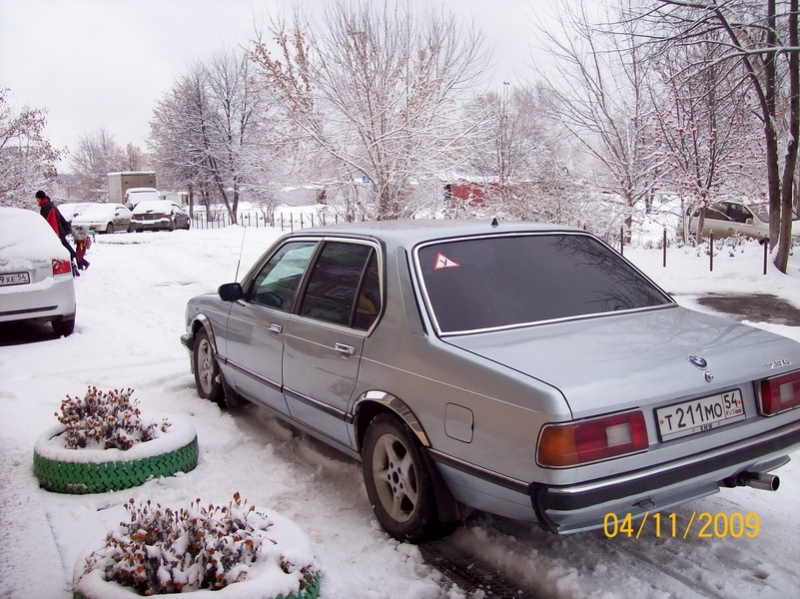 Серебристый BMW+русская зима