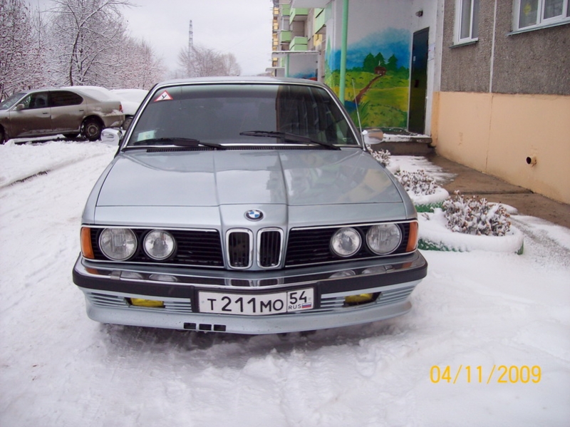Серебристый BMW+русская зима