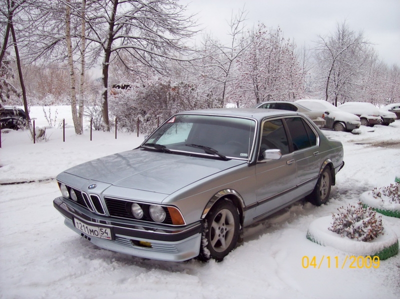 Серебристый BMW+русская зима