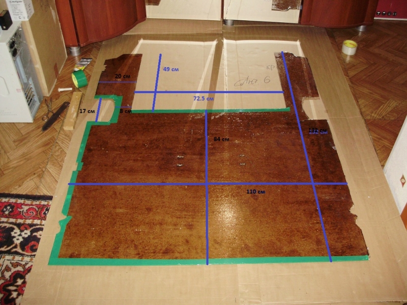 Выкройка потолка