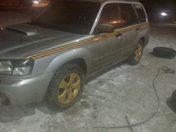 Перекрасил диски Субарю 5